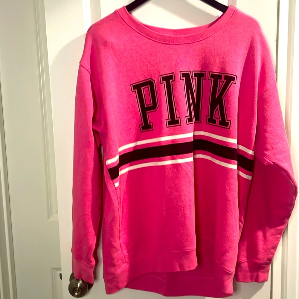 VS PINK OVERSIZED CREW NECK SWEATSHIRT